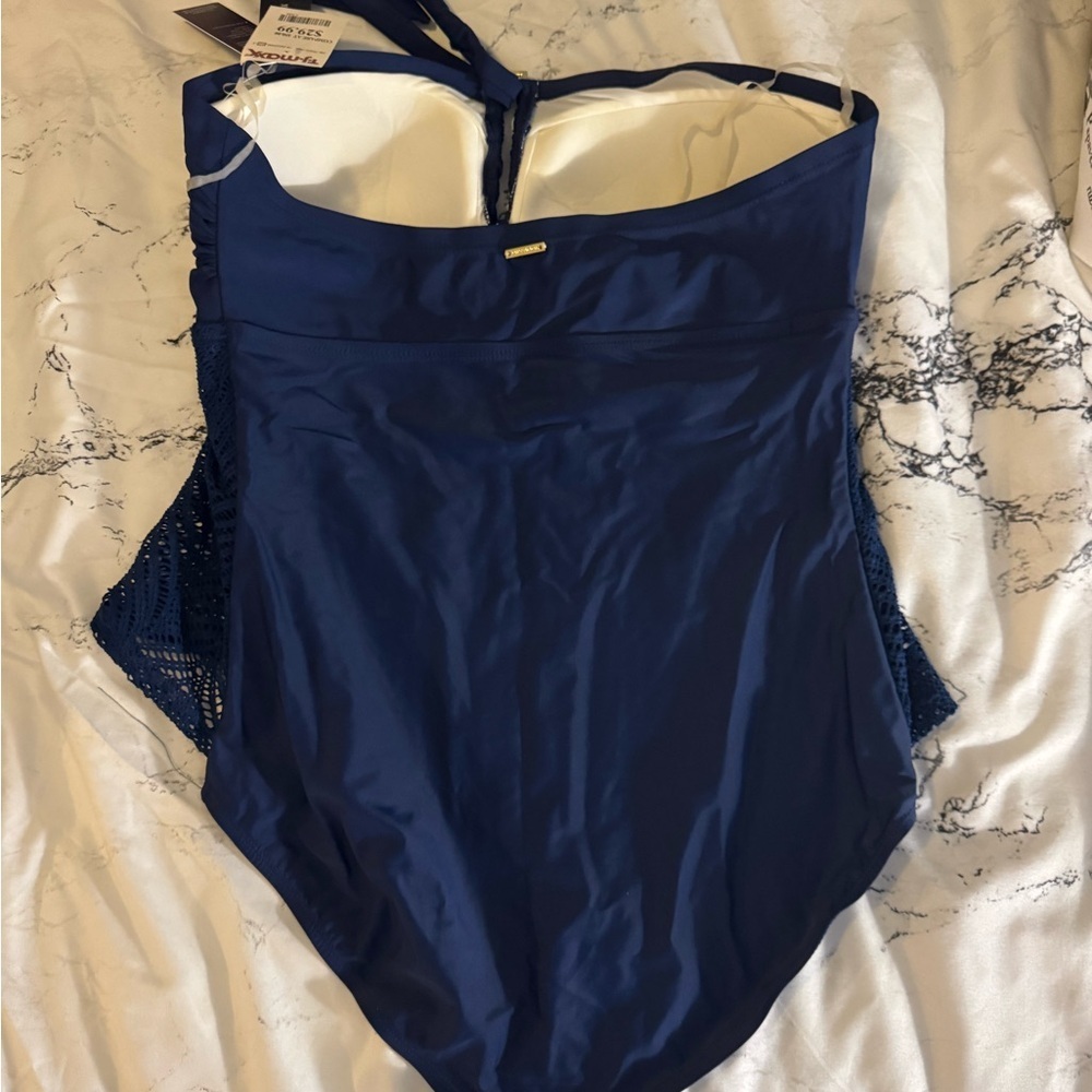 Jessica Simpson Navy Swimsuit with Lace Detail - Picture 7 of 7
